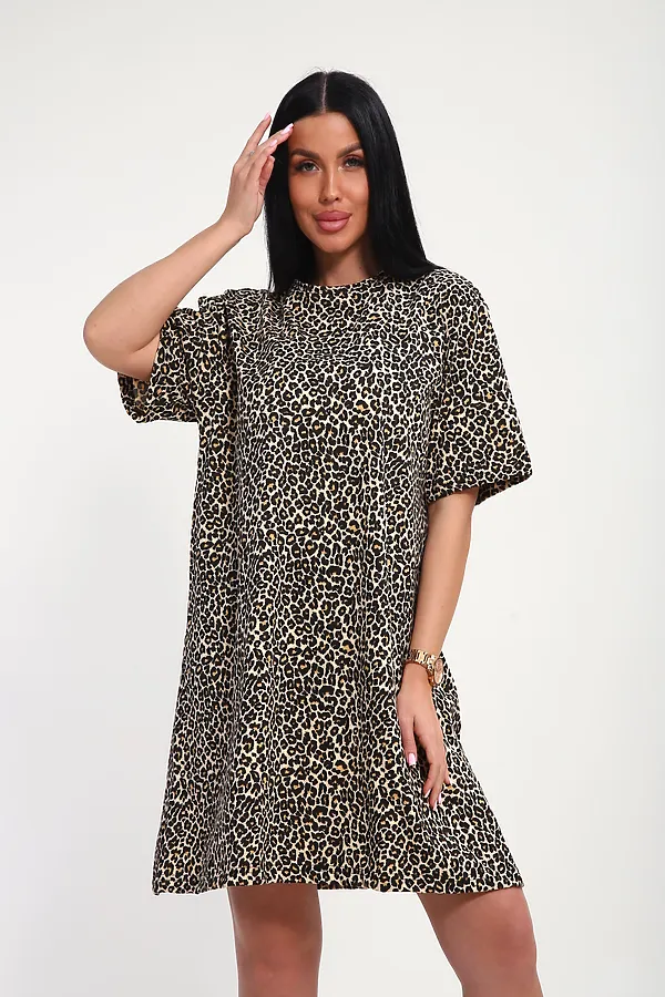 Туника Арт. 001 НАТАЛИ, леопард коричневый - фото 2