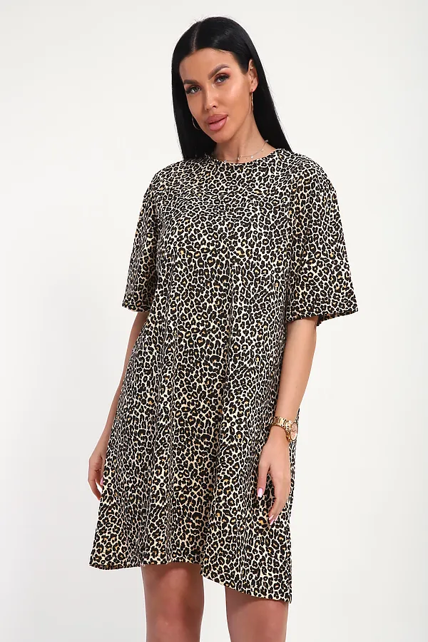 Туника Арт. 001 НАТАЛИ, леопард коричневый - фото 2