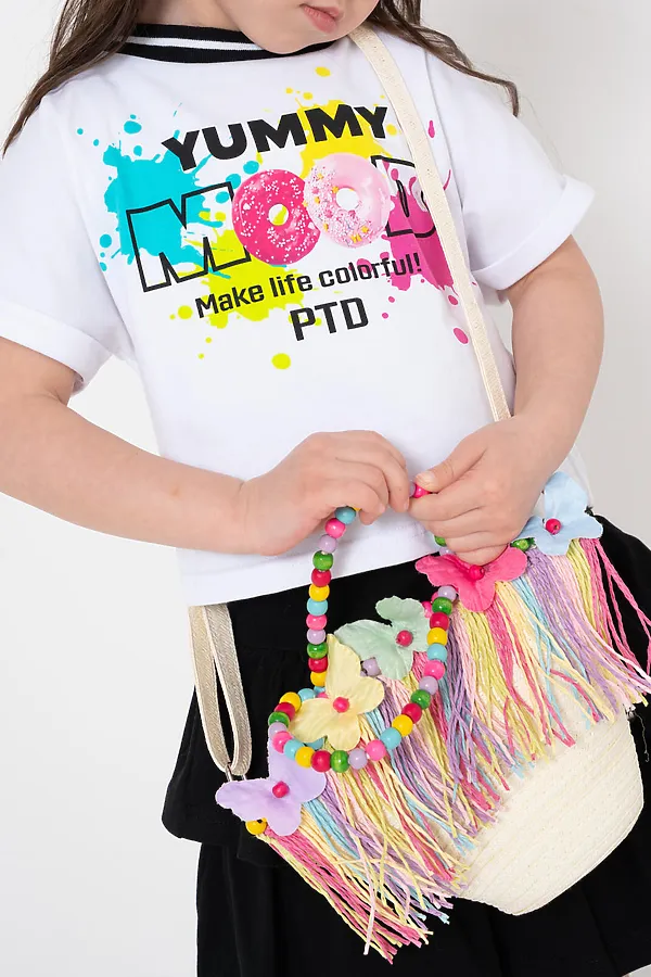 Сумка для девочек PLAYTODAY, бежевый,разноцветный - фото 2