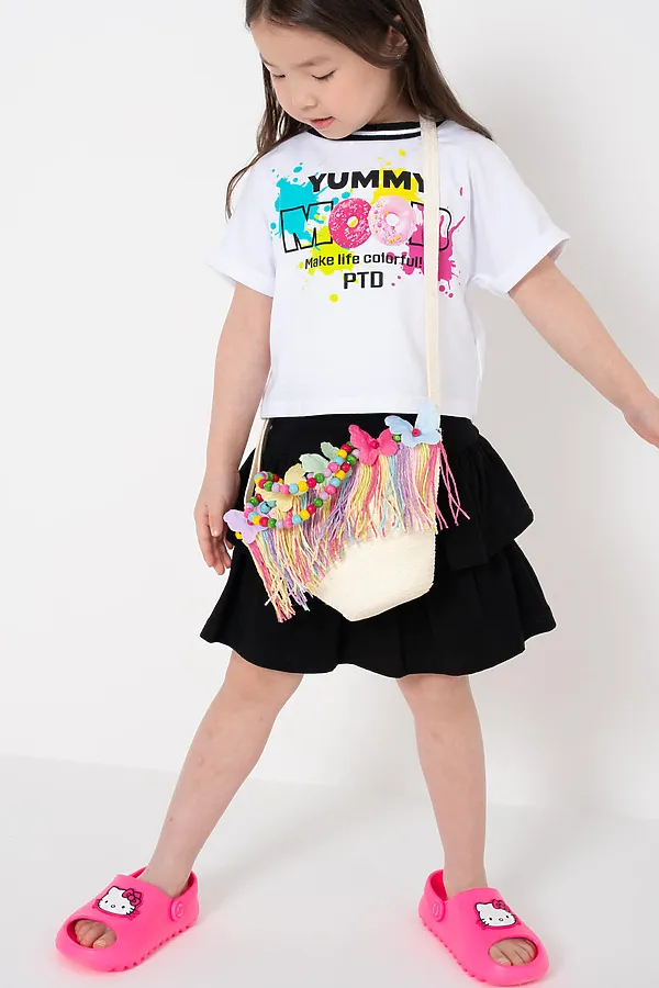 Сумка для девочек PLAYTODAY, бежевый,разноцветный - фото 2