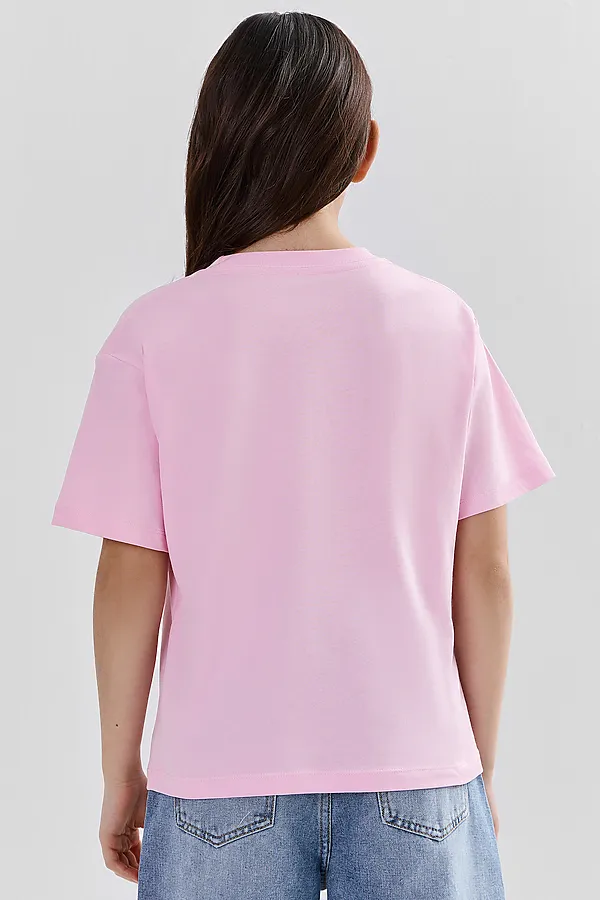 Футболка для девочек MARK FORMELLE, орхидея +печать1 - фото 2