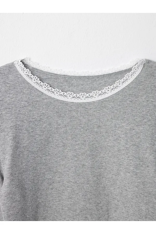 Лонгслив для девочек MARK FORMELLE, серый меланж 4425b - фото 2