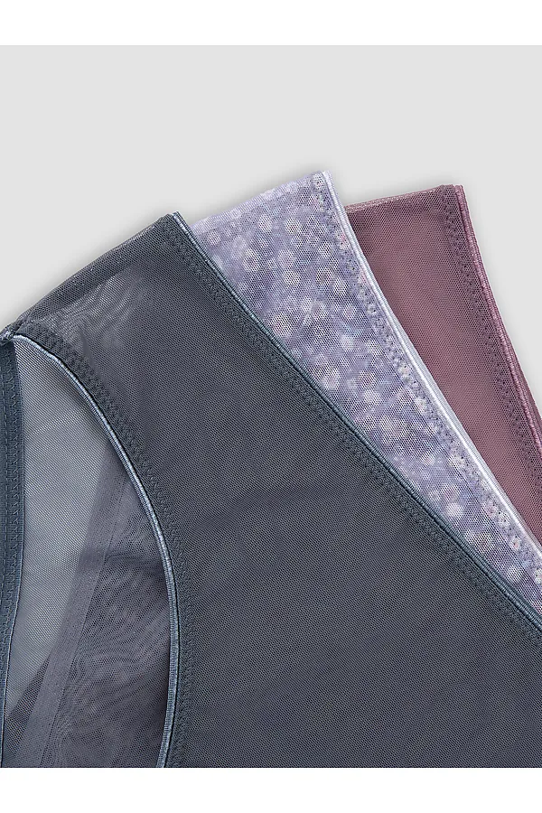 Трусы женские (3шт.) MARK FORMELLE, маленькие серые цветы - фото 2