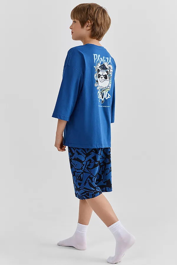 Комплект для мальчиков (джемпер, шорты) MARK FORMELLE, синий +буквы на синем - фото 2