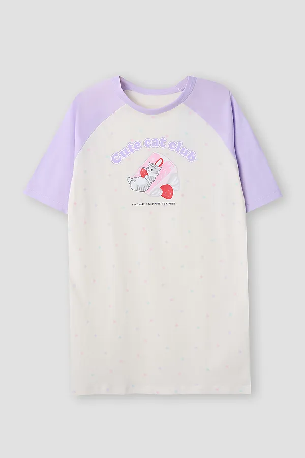 Сорочка ночная для девочек MARK FORMELLE, горошек на молочном - фото 2