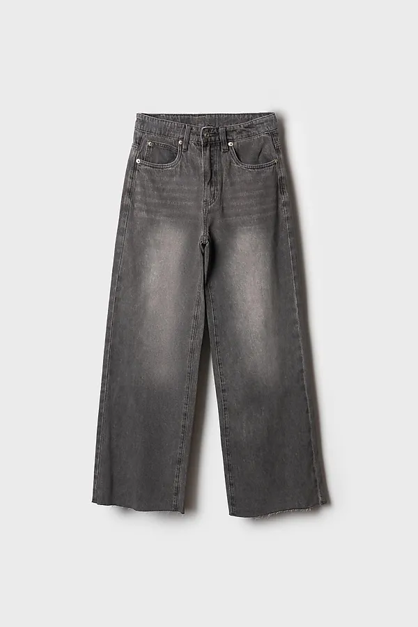 Брюки текстильные джинсовые для девочек PLAYTODAY, черный - фото 2