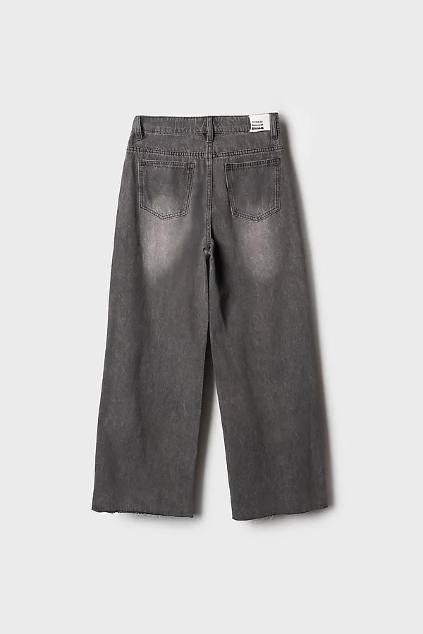 Брюки текстильные джинсовые для девочек PLAYTODAY, черный - фото 2