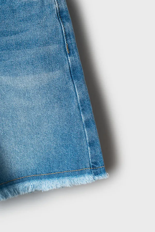 Шорты текстильные джинсовые для девочек PLAYTODAY, синий - фото 2