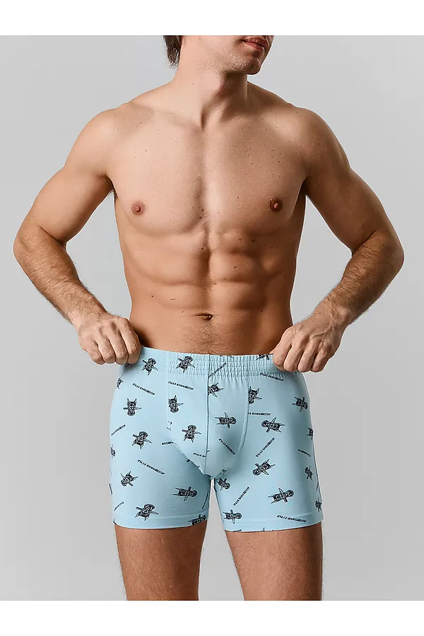Трусы мужские MARK FORMELLE, доберманы на серо -бирюзовом - фото 2