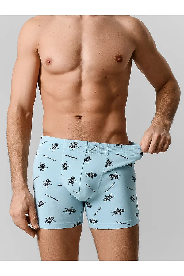 Трусы мужские MARK FORMELLE, доберманы на серо -бирюзовом - фото 2