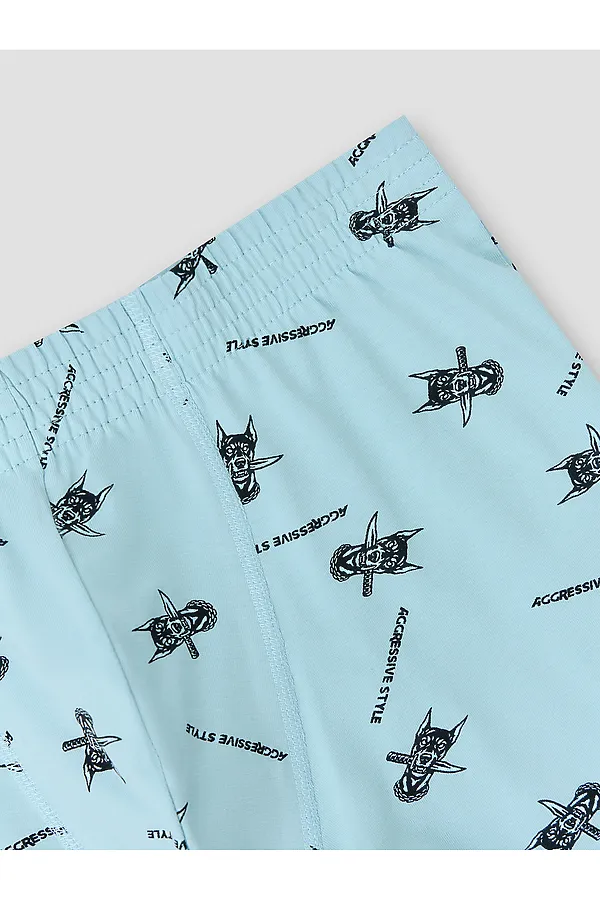 Трусы мужские MARK FORMELLE, доберманы на серо -бирюзовом - фото 2