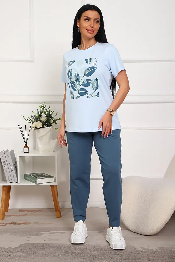 Костюм с бриджами 1102 НАТАЛИ, голубой - фото 2