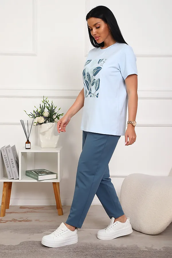 Костюм с бриджами 1102 НАТАЛИ, голубой - фото 2