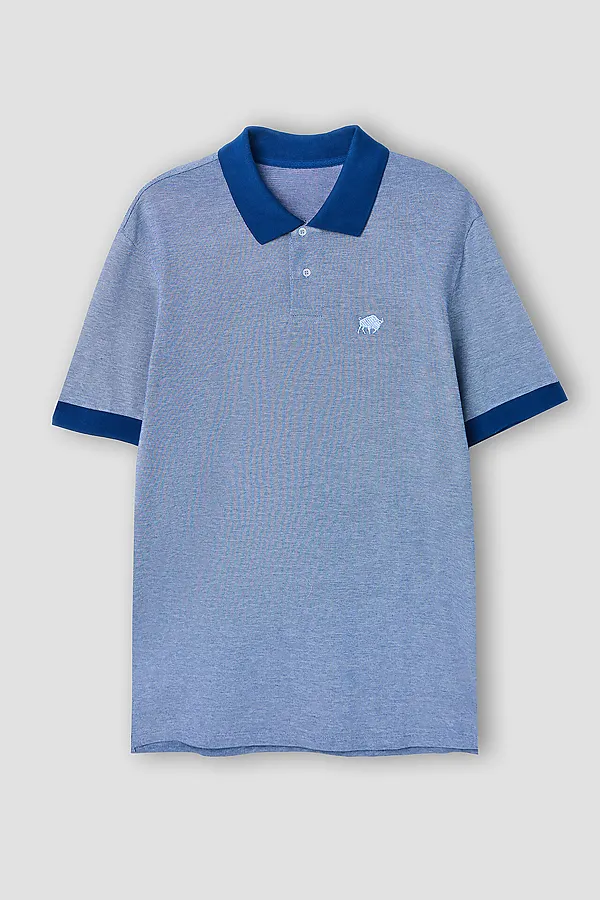 Поло мужское MARK FORMELLE, двухцветный голубой - фото 2