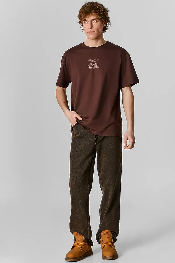 Футболка мужская MARK FORMELLE, кофейное зерно +печать - фото 2