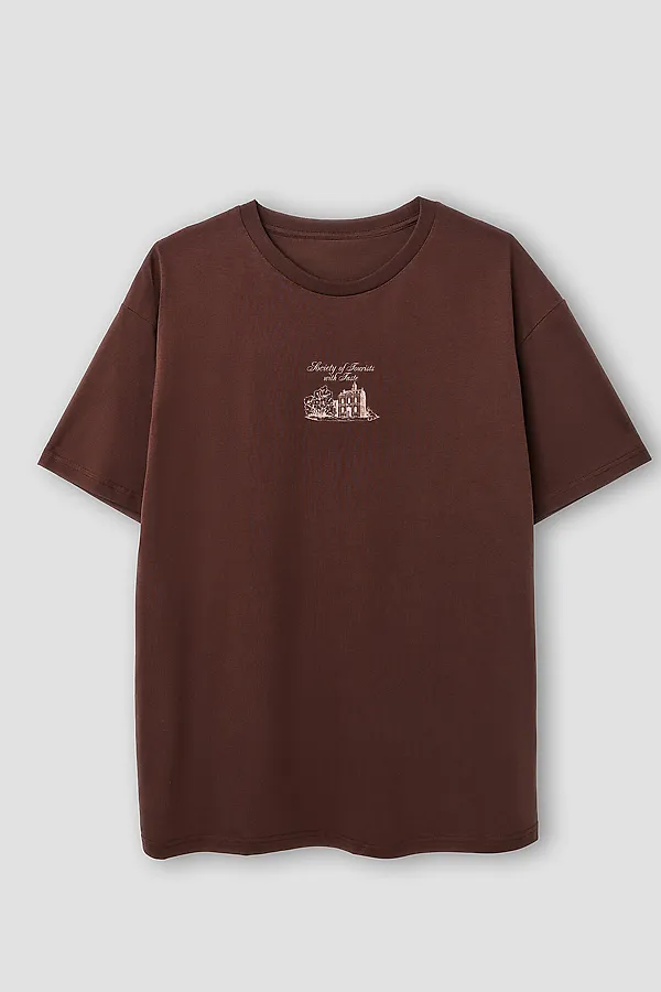 Футболка мужская MARK FORMELLE, кофейное зерно +печать - фото 2