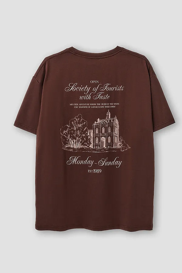 Футболка мужская MARK FORMELLE, кофейное зерно +печать - фото 2