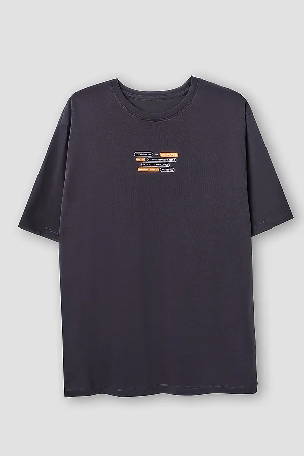 Футболка мужская MARK FORMELLE, обсидиан +печать - фото 2