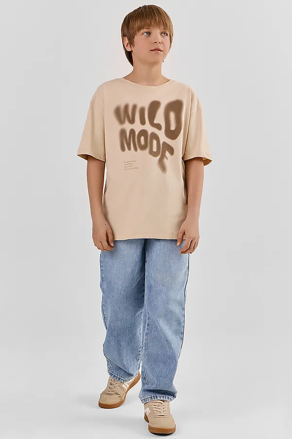 Футболка для мальчиков MARK FORMELLE, туман +печать - фото 2