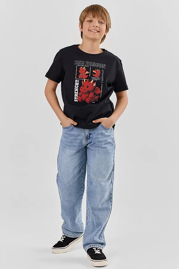 Футболка для мальчиков MARK FORMELLE, черный +печать7 - фото 2