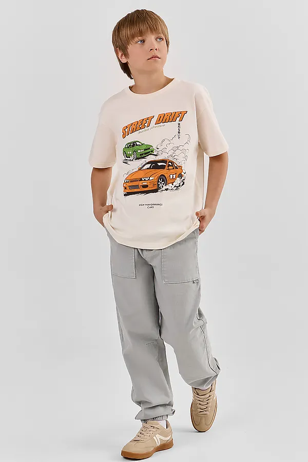 Футболка для мальчиков MARK FORMELLE, молочный +печать3 - фото 2