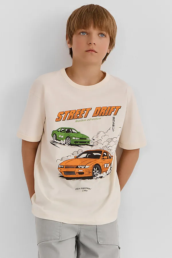 Футболка для мальчиков MARK FORMELLE, молочный +печать3 - фото 2