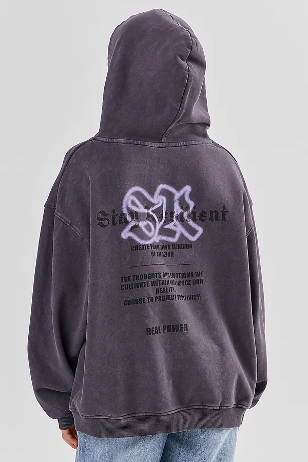 Худи для мальчиков MARK FORMELLE, acid wash графит +печать - фото 2