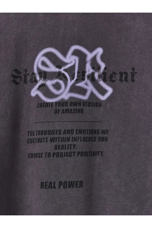 Худи для мальчиков MARK FORMELLE, acid wash графит +печать - фото 2