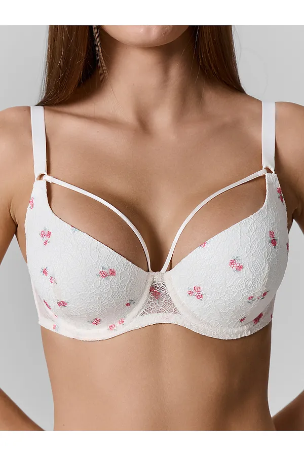 Бюстгальтер женский MARK FORMELLE, розочки на молочном - фото 2