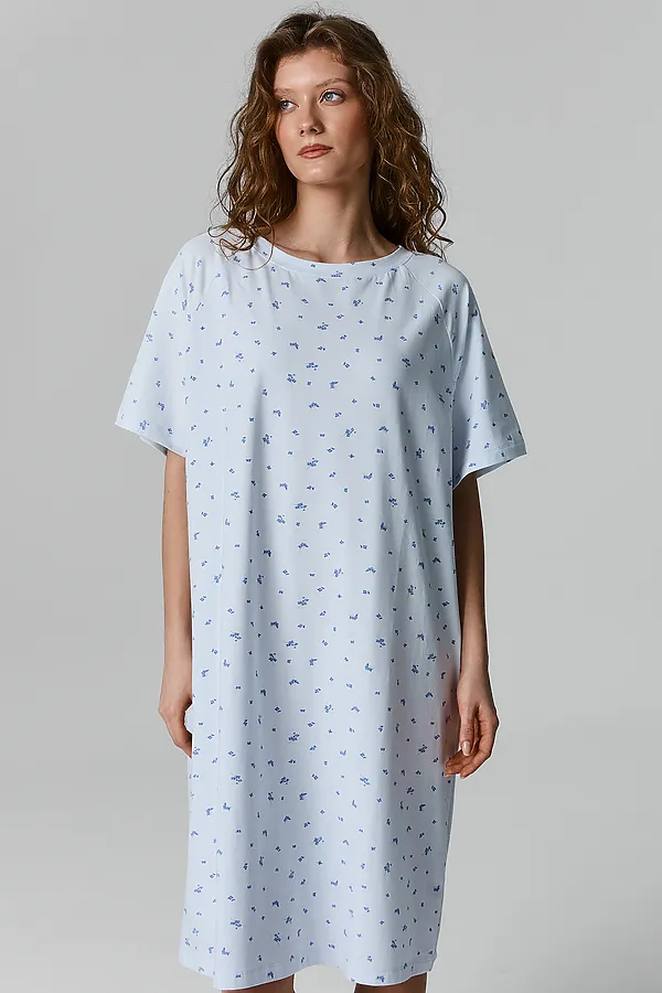 Сорочка ночная женская MARK FORMELLE, букетики на голубом - фото 2