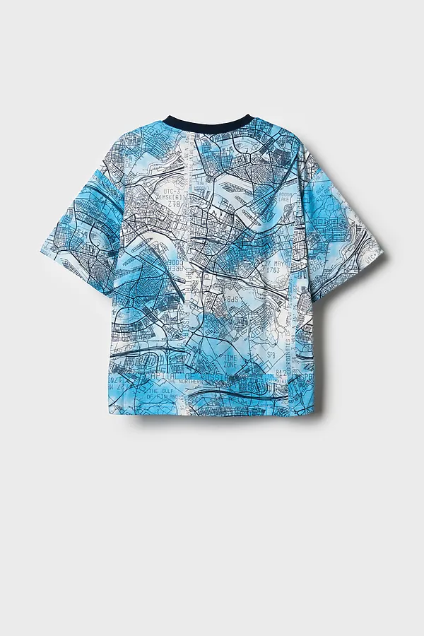 Фуфайка трикотажная для мальчиков (футболка) PLAYTODAY, белый,тёмно-синий,голубой - фото 2