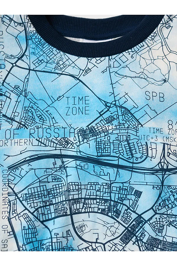 Фуфайка трикотажная для мальчиков (футболка) PLAYTODAY, белый,тёмно-синий,голубой - фото 2