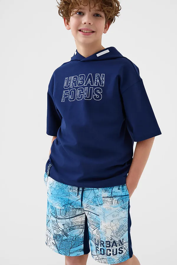 Джемпер трикотажный для мальчиков (футболка) PLAYTODAY, тёмно-синий - фото 2