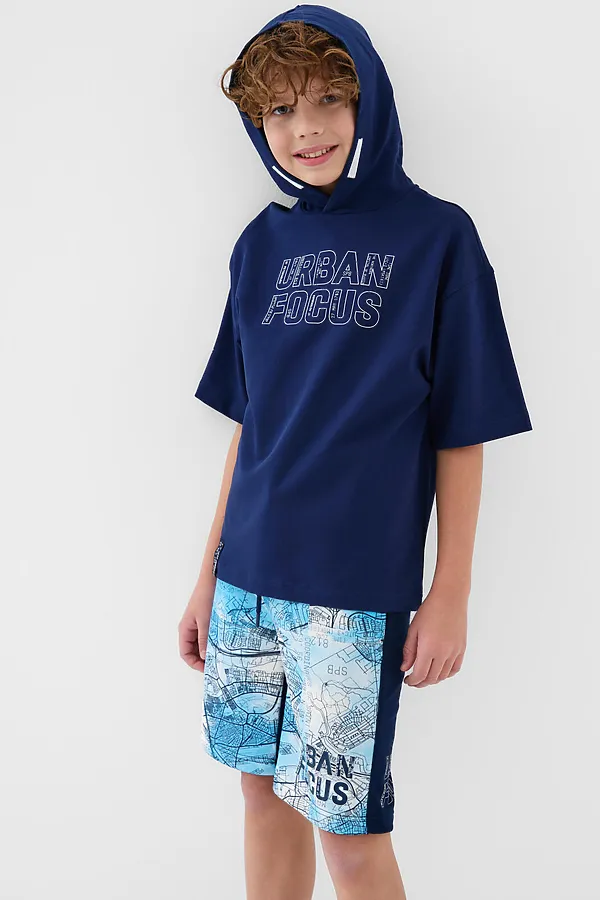 Джемпер трикотажный для мальчиков (футболка) PLAYTODAY, тёмно-синий - фото 2