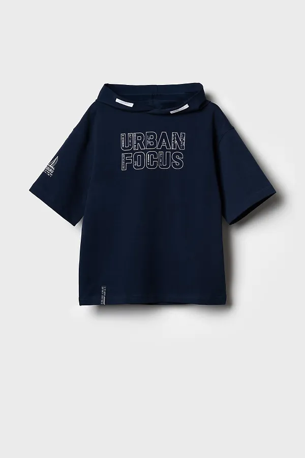 Джемпер трикотажный для мальчиков (футболка) PLAYTODAY, тёмно-синий - фото 2