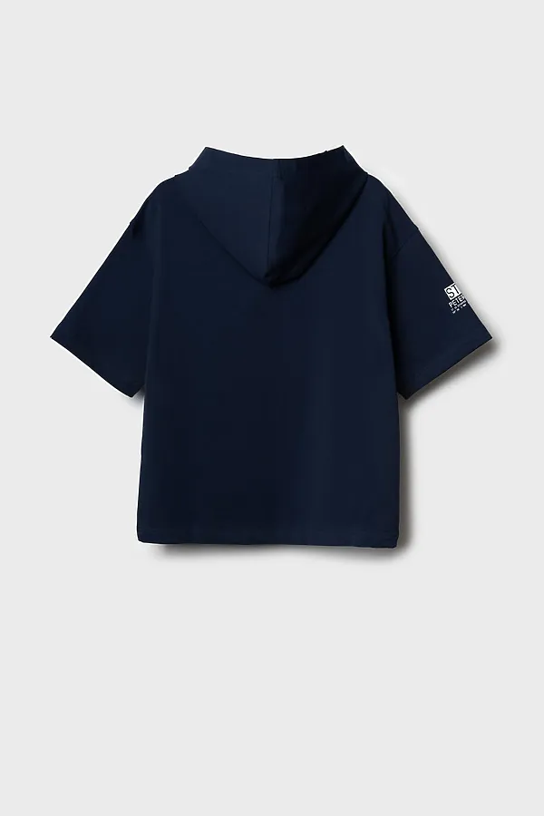 Джемпер трикотажный для мальчиков (футболка) PLAYTODAY, тёмно-синий - фото 2