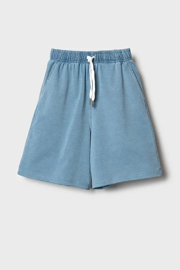 Шорты трикотажные для девочек PLAYTODAY, синий - фото 2