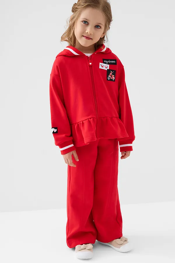 Толстовка трикотажная для девочек PLAYTODAY, красный - фото 2