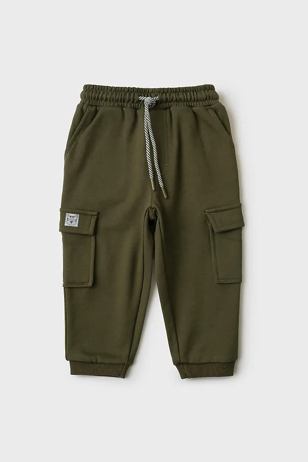Брюки детские трикотажные для мальчиков PLAYTODAY, темно-зеленый - фото 2