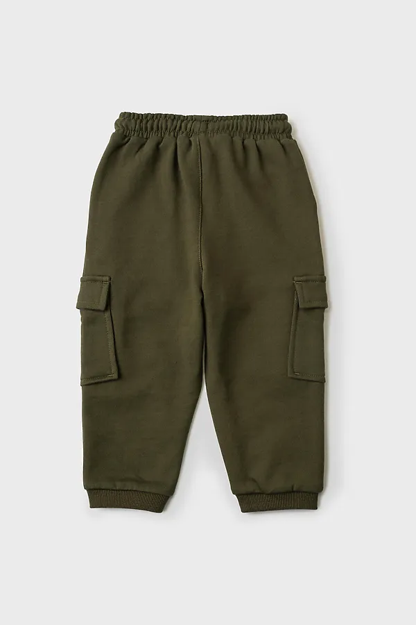 Брюки детские трикотажные для мальчиков PLAYTODAY, темно-зеленый - фото 2