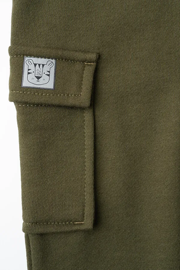 Брюки детские трикотажные для мальчиков PLAYTODAY, темно-зеленый - фото 2