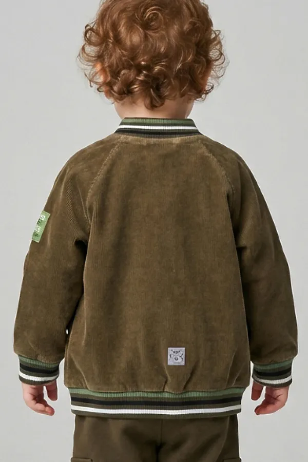 Толстовка детская трикотажная для мальчиков PLAYTODAY, темно-зеленый - фото 2