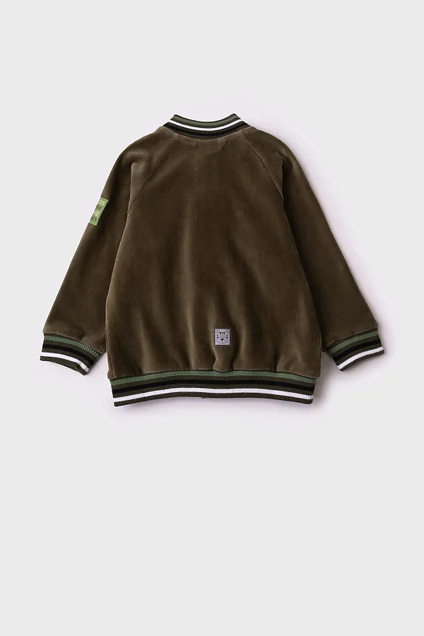 Толстовка детская трикотажная для мальчиков PLAYTODAY, темно-зеленый - фото 2