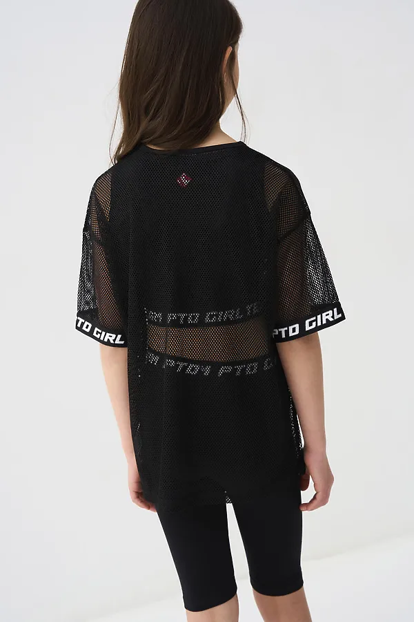 Комплект трикотажный для девочек: брюки (легинсы укороченные), топ, фуфайка (футболка) PLAYTODAY, черный - фото 2