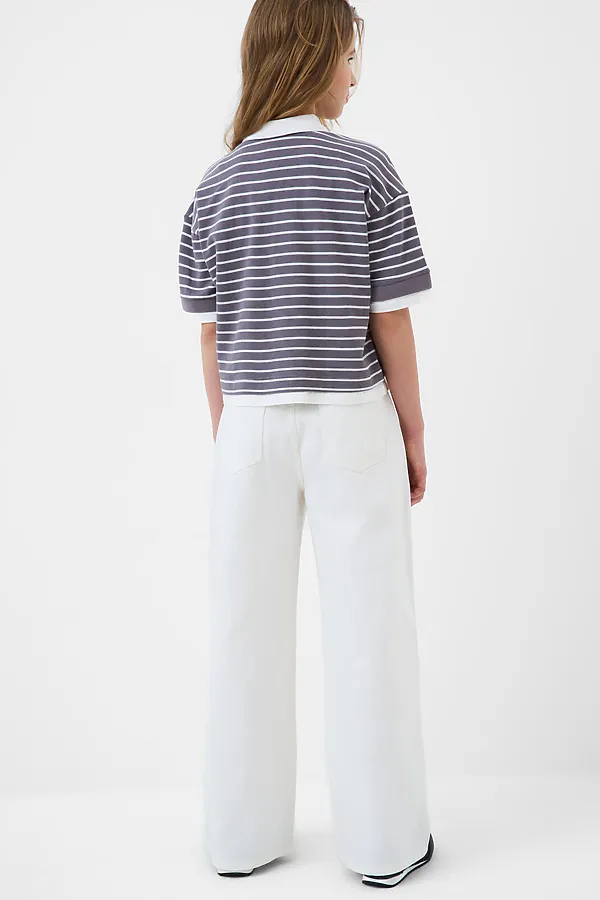 Брюки текстильные джинсовые для девочек PLAYTODAY, белый - фото 2