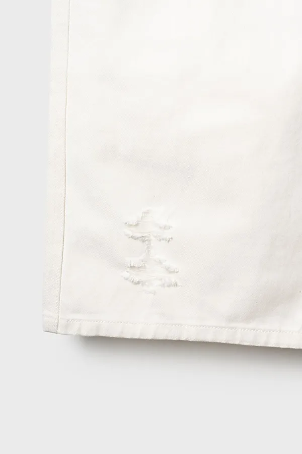 Брюки текстильные джинсовые для девочек PLAYTODAY, белый - фото 2