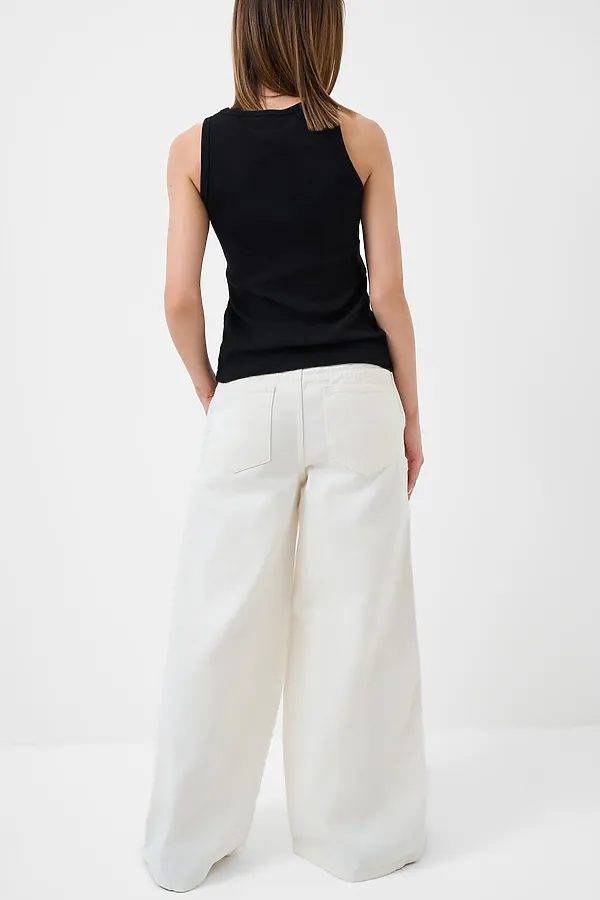 Брюки текстильные джинсовые для женщин PLAYTODAY, белый - фото 2