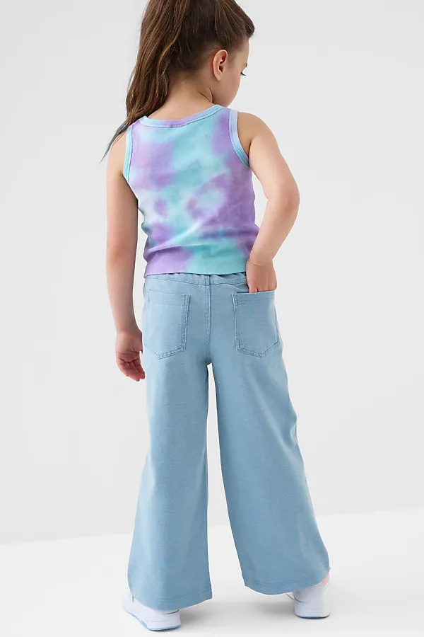 Брюки трикотажные для девочек PLAYTODAY, синий - фото 2