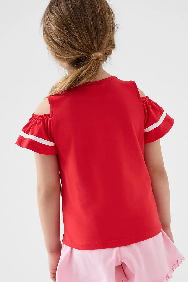 Джемпер трикотажный для девочек (футболка) PLAYTODAY, красный - фото 2