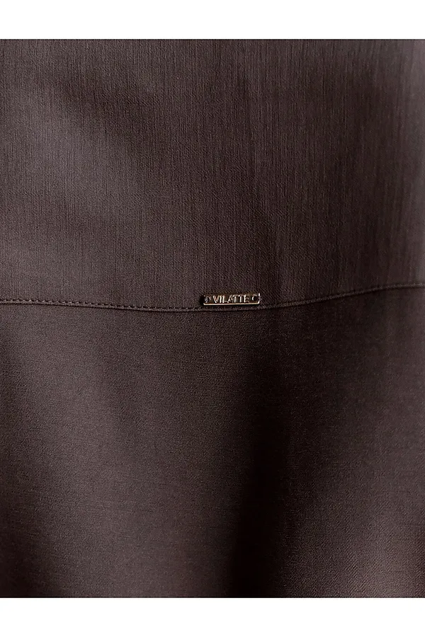 Платье-рубашка с кулиской на талии из плотного лиоцелла VILATTE, кофейный - фото 2